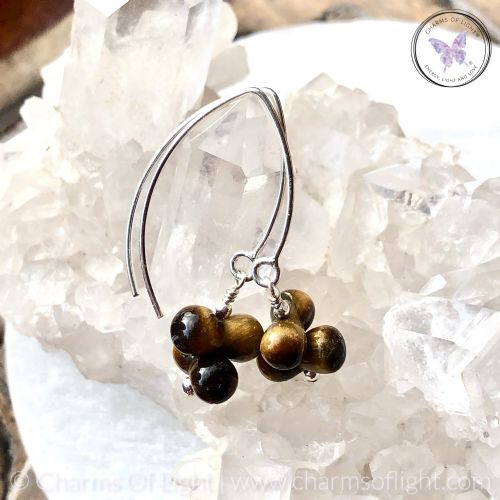 Golden Tiger Eye Bubble Drop Earrings